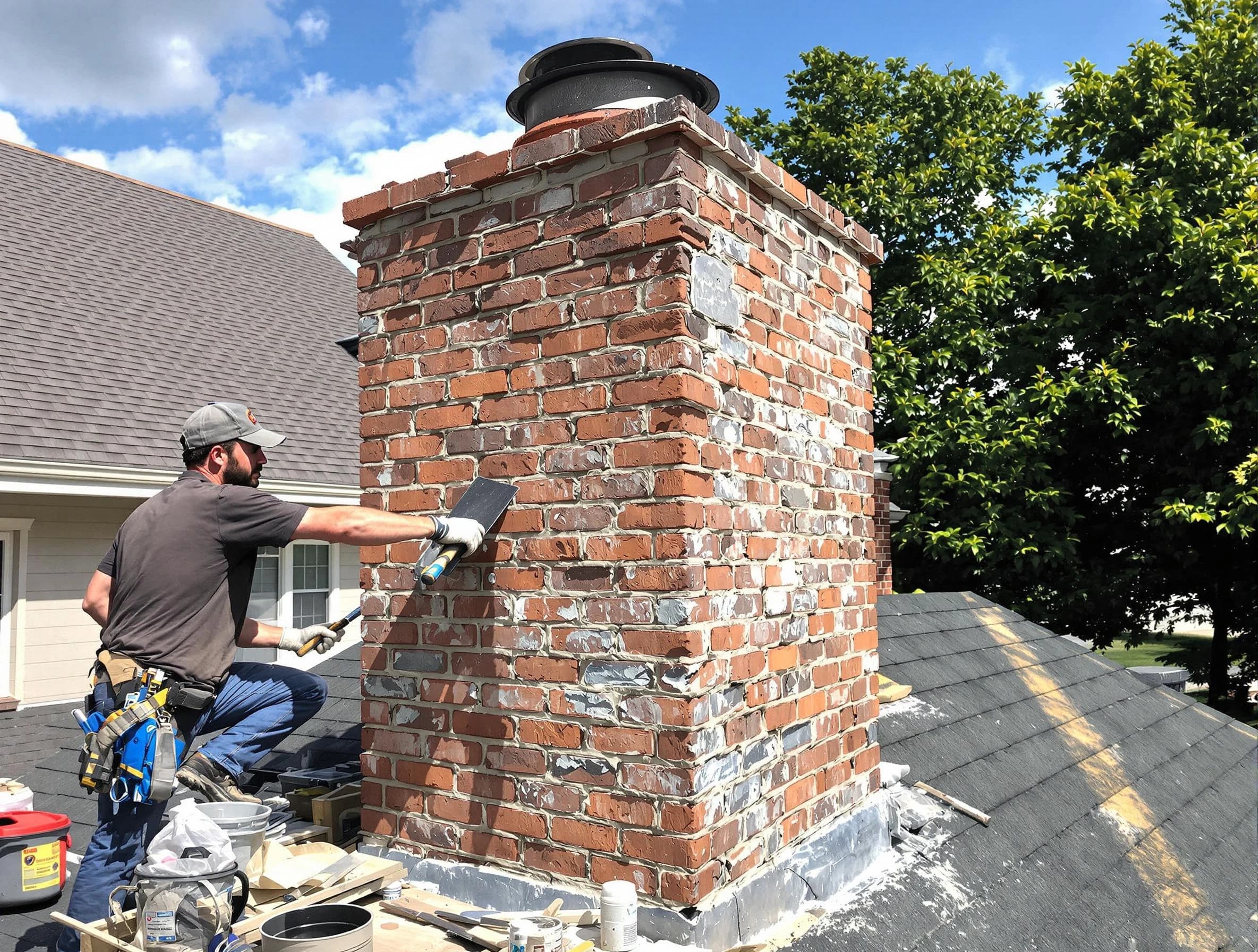Completed chimney rebuild by Castle Shannon Chimney Sweep in Castle Shannon, PA