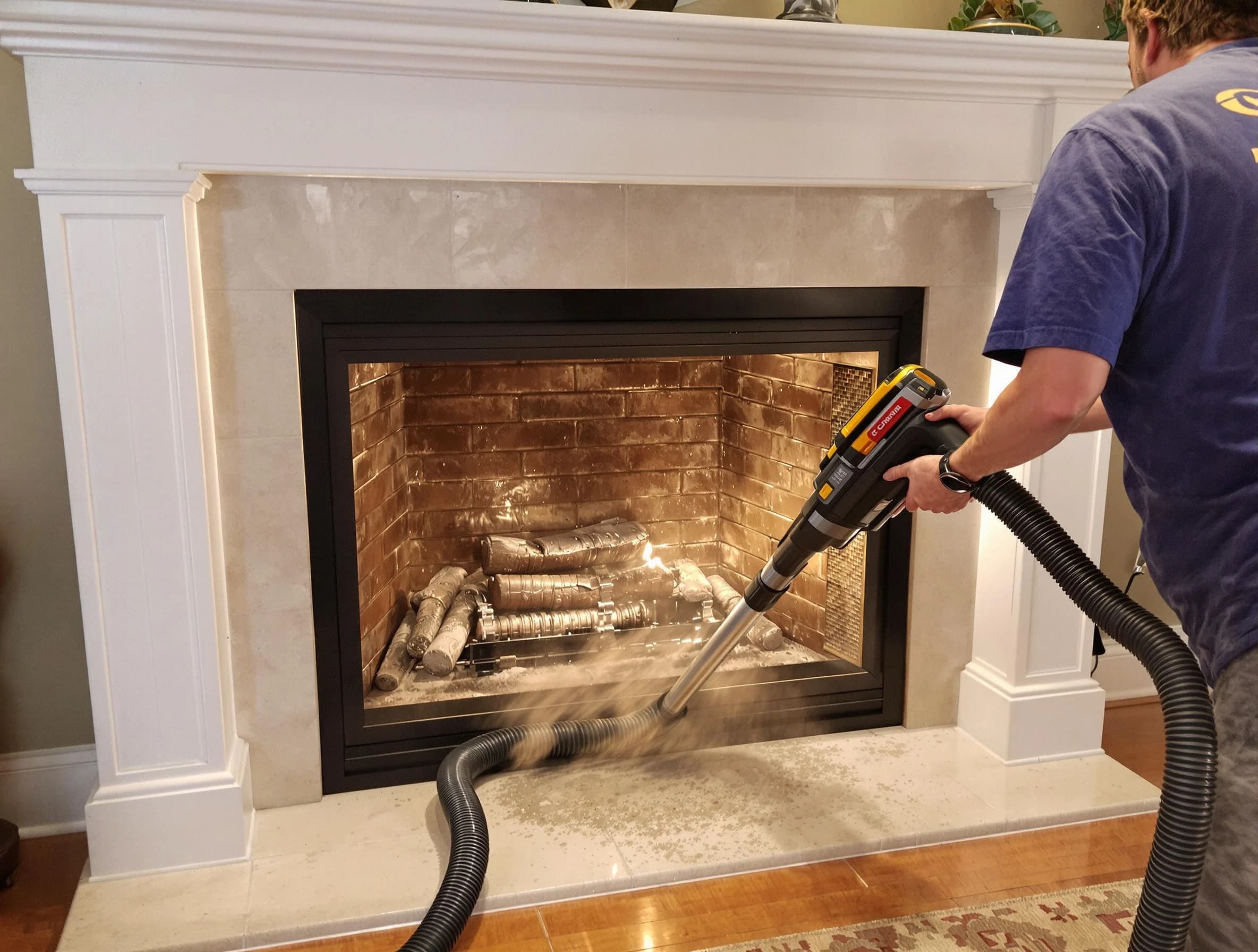 Fireplace cleaning performed by Castle Shannon Chimney Sweep in Castle Shannon, PA