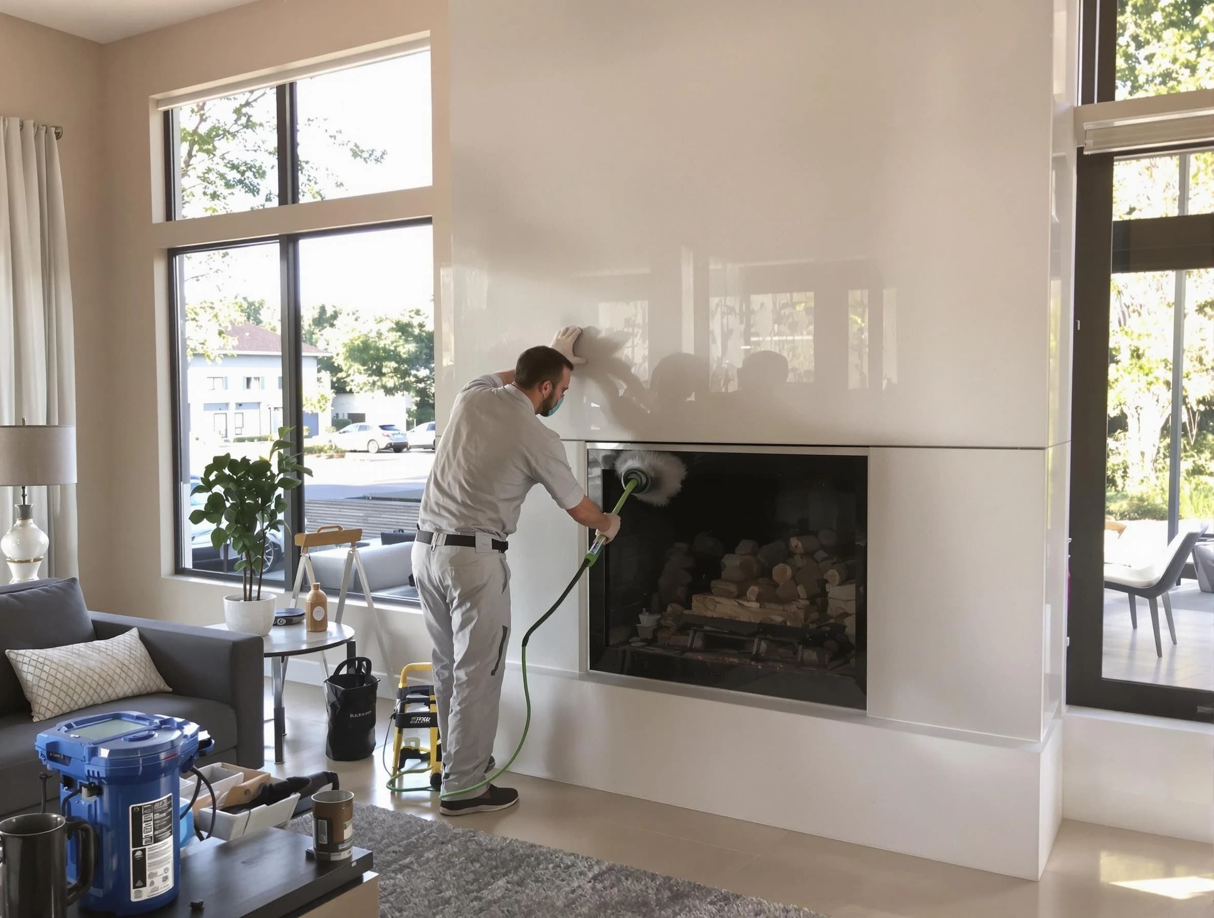 Castle Shannon Chimney Sweep performing thorough soot removal in Castle Shannon, PA