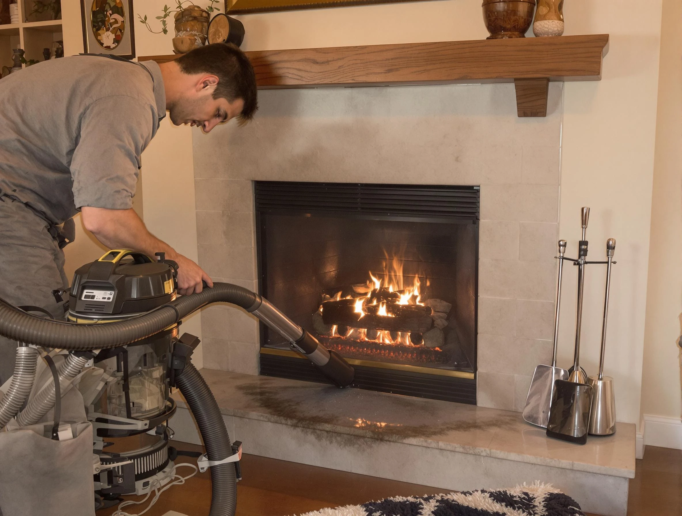 Routine fireplace upkeep by Castle Shannon Chimney Sweep in Castle Shannon, PA
