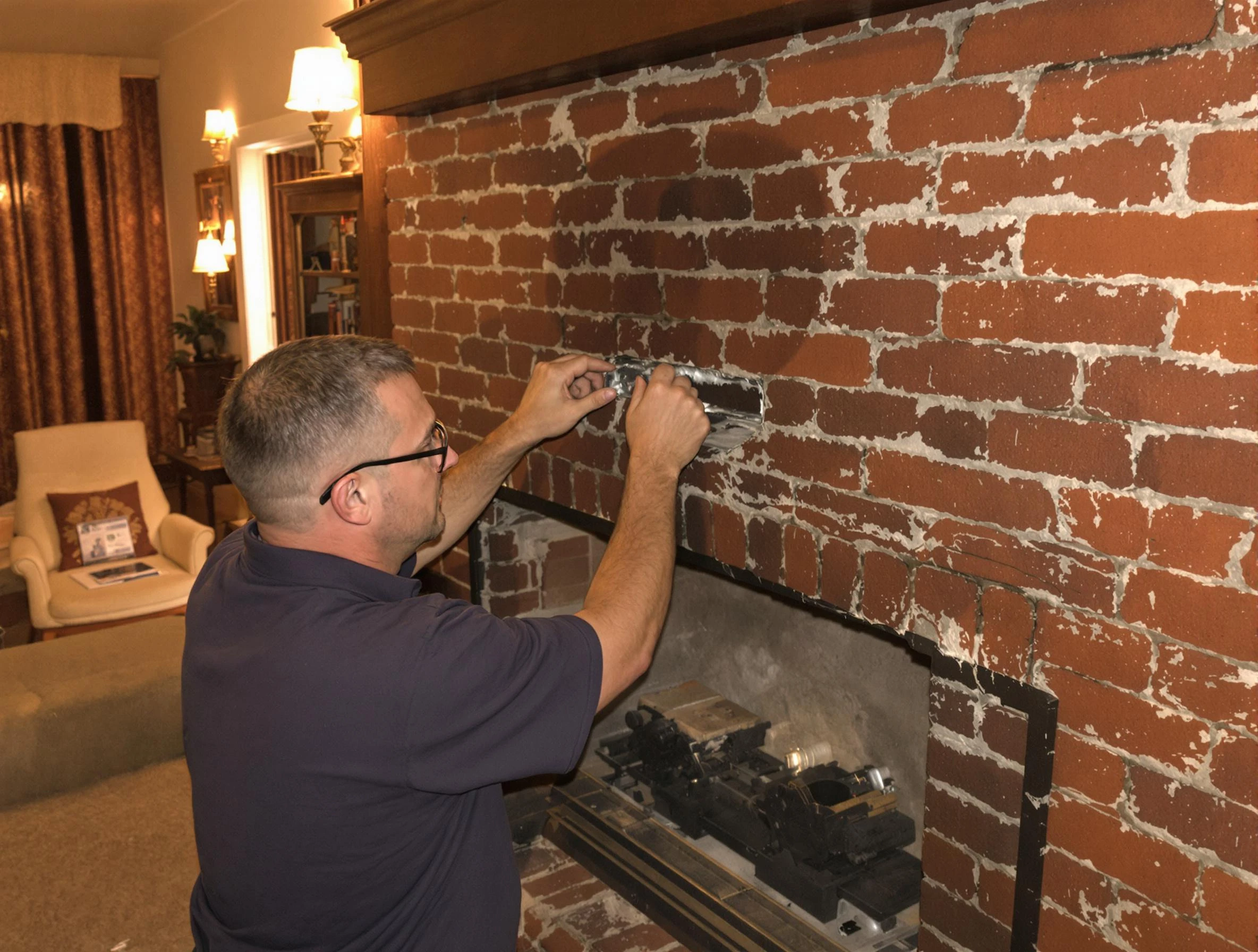 Castle Shannon Chimney Sweep expert fixing a fireplace in Castle Shannon, PA